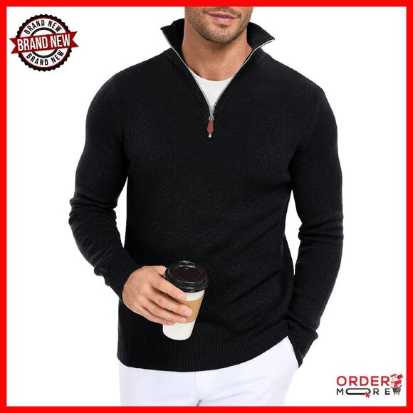 Men's Soft Knit Long Sleeve Pullover Sweater Regular Fit Basic Top